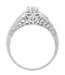 Art Deco Filigree Wheat and Scrolls Diamond Engraved Engagement Ring in 14 Karat White Gold