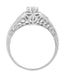 Art Deco Filigree Wheat and Scrolls Diamond Engraved Engagement Ring in Platinum