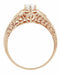 Engraved Filigree Art Deco Hexagonal Rose Gold 0.39 Carat Diamond Engagement Ring