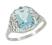 Art Deco Filigree Rectangular 1.30 Carat Aquamarine Engagement Ring in 14 Karat White Gold