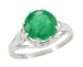Regal Crown Emerald Engagement Ring in Platinum