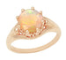 Vintage Style Regal Crown Opal Engagement Ring in 14 Karat Rose Gold