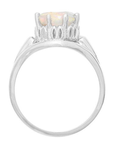 1950's Royal Crown Opal Engagement Ring in White Gold - alternate view