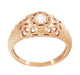 Art Deco Low Dome Diamond Filigree Engagement Ring in 14 Karat Rose Gold