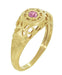 Art Deco Filigree Pink Sapphire Ring in 14 Karat Yellow Gold