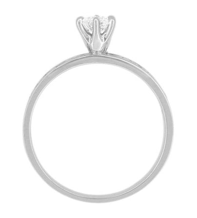 Joyful Diamonds 1/4 Carat Engagement Ring in 14 Karat White Gold - 1960's Design - alternate view