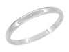 2mm Domed Platinum Wedding Band - Classic Simple High Polish Vintage Style Thin Wedding Ring - R438