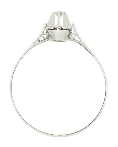 Petite Diamond Filigree Buttercup Ring in 18 Karat White Gold - alternate view