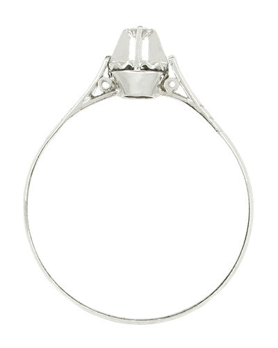 Petite Diamond Filigree Buttercup Ring in 18 Karat White Gold - Item: R444 - Image: 2