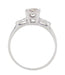 Retro Moderne 14 Karat White Gold Antique Diamond Engagement Ring