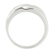 Vintage Retro Moderne Men's Diamond Set Wave Ring in 14 Karat White Gold