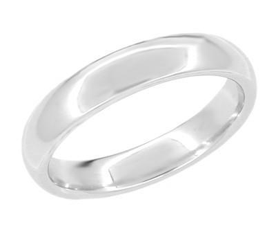 Size 11 - 4mm Heavy "Comfortable Fit" Wedding Band Ring in 14 Karat White Gold