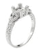 Loving Hearts Art Deco Engraved Vintage Style Engagement Ring Setting in White Gold for a 3/4 Carat Princess or Round Diamond