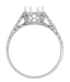 Royal Crown 1.25 (1 1/4) Carat Antique Style Platinum Engraved Engagement Ring Setting