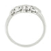 Retro Moderne Diamond Set Filigree Hearts Wedding Ring in 14 Karat White Gold
