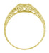 1920's Art Deco Engraved Filigree Yellow Gold 1/3 Carat Diamond Engagement Ring