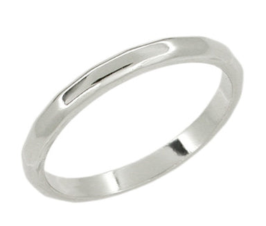 Vintage Platinum Mid Century Kaleidoscope Wedding Band - Size 6