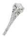 Edwardian Bows and Leaves Filigree Diamond Engagement Ring in 14 Karat White Gold