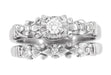 1950's Mid Century Retro Modern Starburst Bridal Diamond Ring Set in 14 Karat White Gold