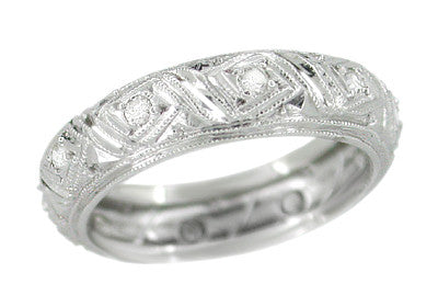 Filigree Centerbrook Art Deco Vintage Diamond Wedding Ring in Platinum - Size 5