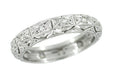 Art Deco Quaddick Diamond Antique Wedding Band in Platinum - Size 5 1/2