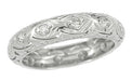 Art Deco Rivercliff Diamond Antique Wedding Band in Platinum - Size 6 1/2