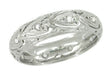 Rotona Art Deco Vintage Diamonds in Hearts Platinum Filigree Wedding Band