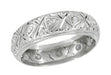 Easton Platinum Vintage Filigree Diamond Wide Wedding Band Size 7 - R563