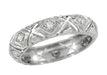 Pomperaug Diamond Vintage Wedding Band in 18K White Gold - Size 7.25