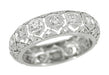 Art Deco Shailerville Antique Diamond Filigree Wedding Band in Platinum - Size 7