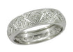 Momaugin Art Deco Filigree Antique Diamond Wedding Ring in 14K White Gold - Size 7.5