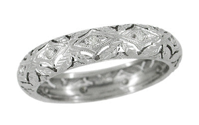 Laysville Vintage Art Deco Diamond Wedding Ring in Platinum - Size 8.5