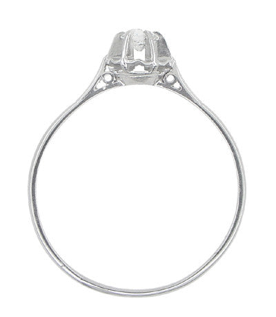 Buttercup Solitaire Filigree Antique Engagament Ring in Platinum - Item: R590 - Image: 3