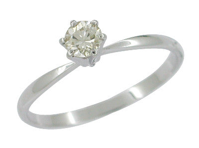 Estate High Set 0.26 Carat Diamond Solitaire Engagement Ring in 14 Karat White Gold