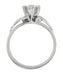 Retro Moderne Diamond Bypass Antique Engagement Ring in 18 Karat White Gold