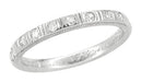 Antique Art Deco Diamond Wedding Ring in 18 Karat White Gold - Size 5