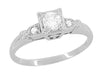Vintage Art Deco Filigree Illusion Diamond Engagement Ring in Platinum