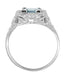 Princess Cut Aquamarine Art Nouveau Ring in 14 Karat White Gold