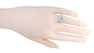 Emerald Cut Aquamarine Filigree Edwardian Engagement Ring in 14 Karat White Gold