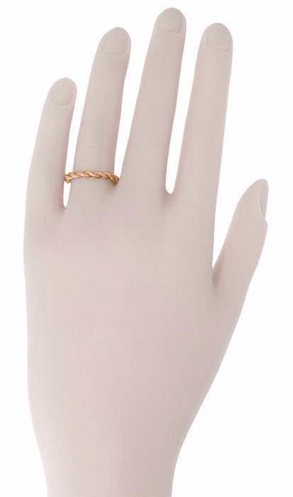Stackable Love Twist Cable Wedding Band in Rose Gold - 10K or 14K - Item: R621R10 - Image: 2