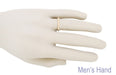 Art Deco Flowers and Leaves Millgrain Edge Engraved Wedding Band in 14 Karat Rose ( Pink ) Gold