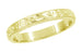 Yellow Gold Art Deco Flowers and Leaves Millgrain Edge Engraved Wedding Band