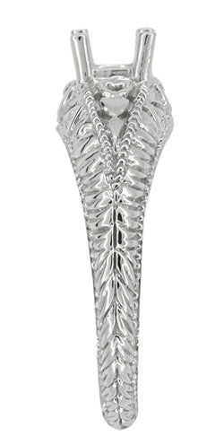Art Deco Hearts and Diamonds Platinum Filigree Engagement Ring Setting for a 1/3 Carat Diamond - Item: R627P - Image: 3