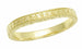 Art Deco Curved Engraved Wheat Wedding Band in 14 Karat Yellow Gold