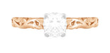 Art Deco Rose Gold Scrolls Diamond Solitaire Engagement Ring
