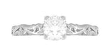 Art Deco Scrolls Diamond Engagement Ring in 14 Karat White Gold