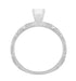 Art Deco Scrolls White Sapphire Engagement Ring in 14 Karat White Gold