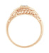 Art Deco Filigree Diamond Engagement Ring in 14 Karat Rose ( Pink ) Gold