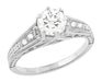 Art Deco 3/4 Carat Filigree Diamond Engagement Ring in Platinum