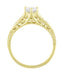 14K Yellow Gold Filigree Art Deco Vintage Style Diamond Engagement Ring - 3/4 Carat